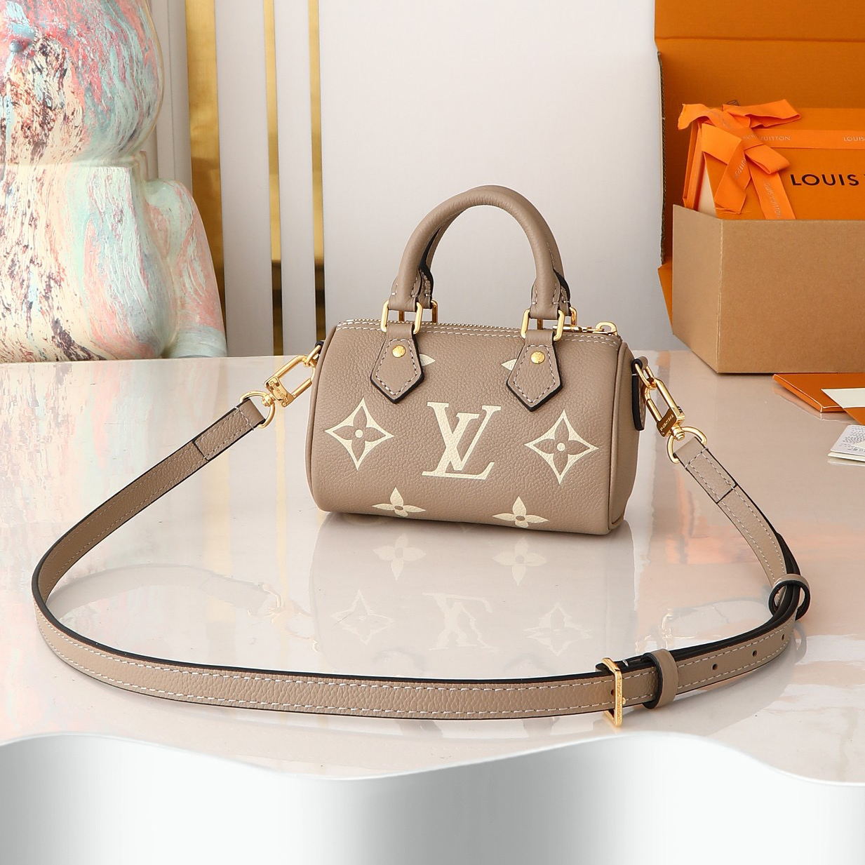 LV Designer Bag Luxury Leather Crossbody Shoulder Underarm Bag Ladies Women's Fashion Printed Chain Zipper Closure Purse