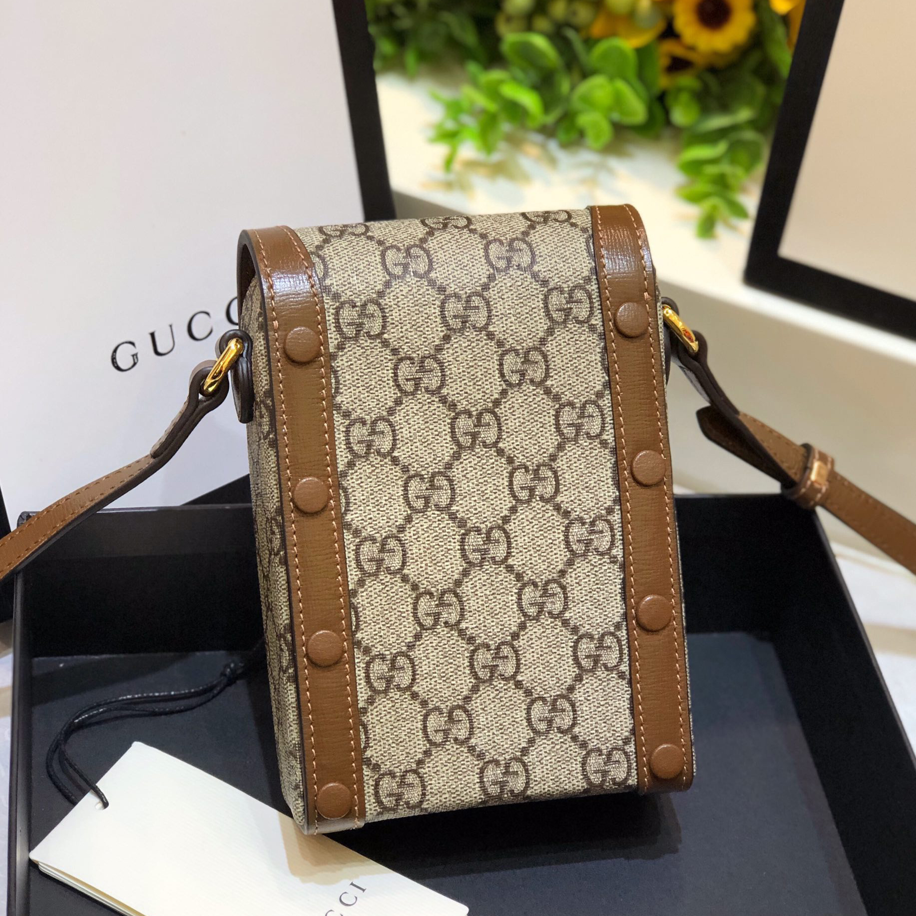 Gucci Designer Bag Shoulder Bag Crossbody Luxury Bag Ladies Purse New Tide Fashion Chain Wide Strap Shoulder Bag Hundred Texture Small Square Bag