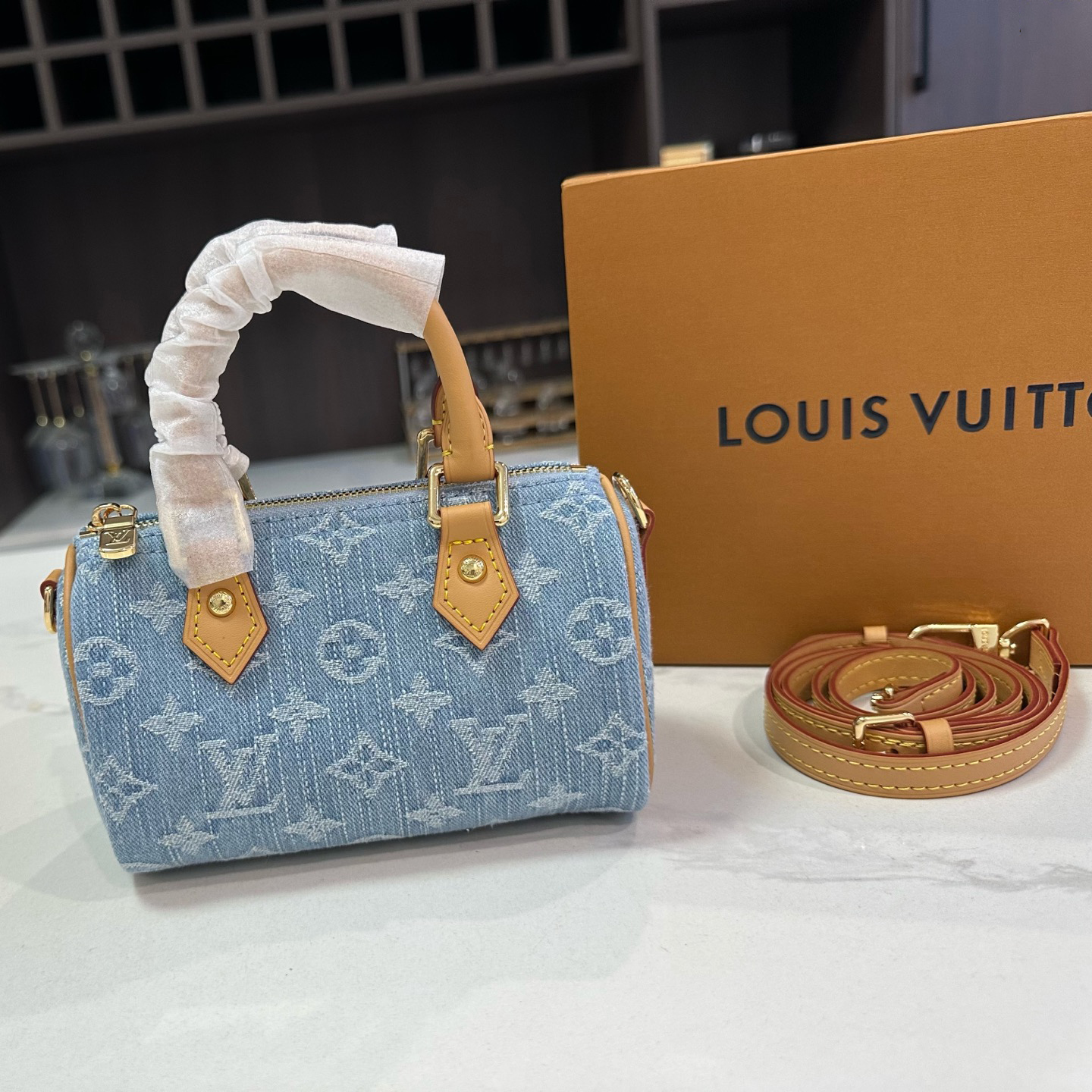 LV Designer Bag Luxury Leather Crossbody Shoulder Underarm Bag Ladies Women's Fashion Printed Chain Zipper Closure Purse