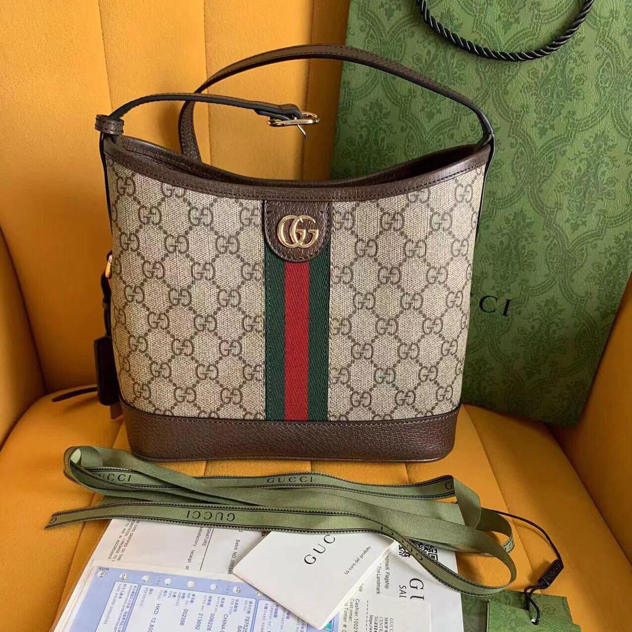 Gucci Designer Bag Shoulder Bag Crossbody Luxury Bag Ladies Purse New Tide Fashion Chain Wide Strap Shoulder Bag Hundred Texture Small Square Bag