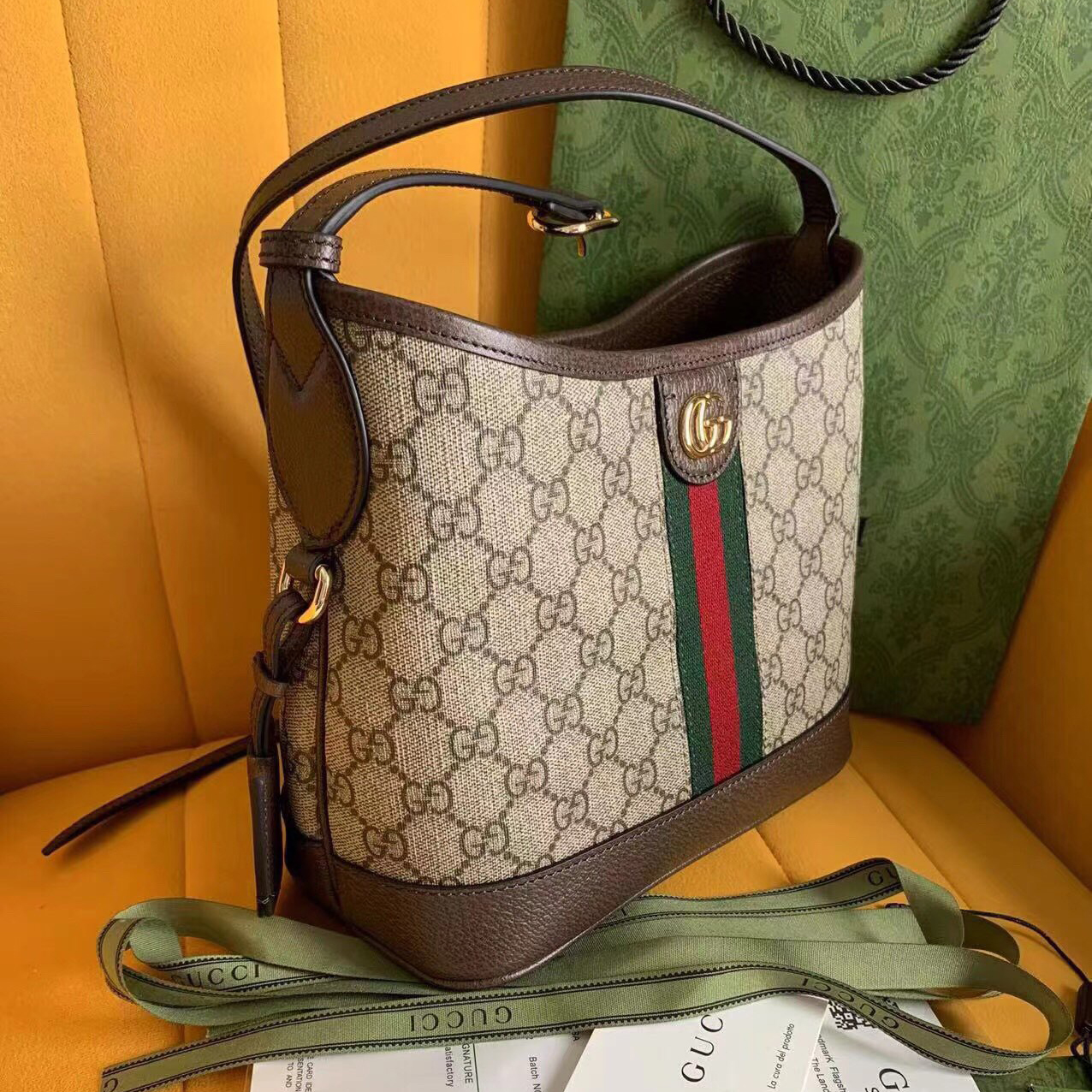 Gucci Designer Bag Shoulder Bag Crossbody Luxury Bag Ladies Purse New Tide Fashion Chain Wide Strap Shoulder Bag Hundred Texture Small Square Bag