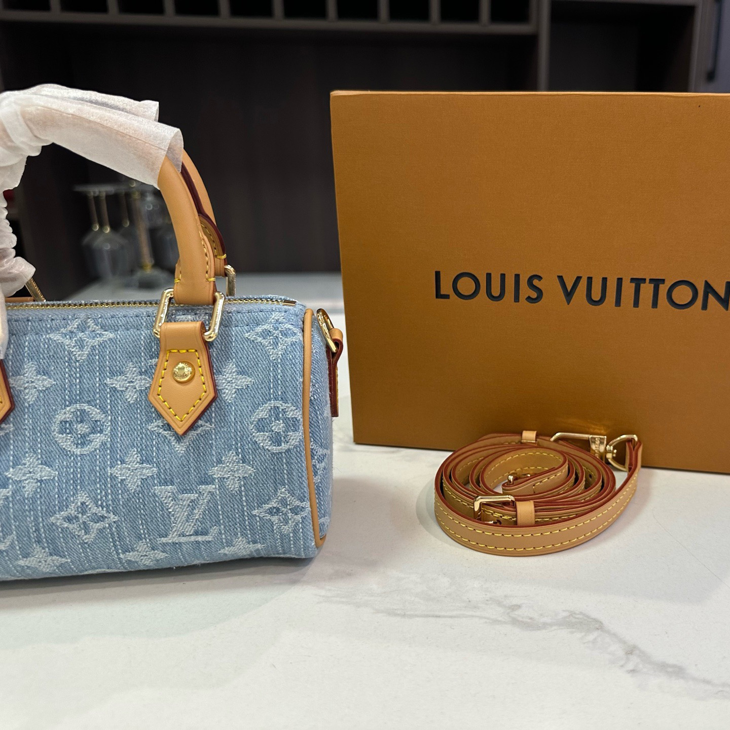 LV Designer Bag Luxury Leather Crossbody Shoulder Underarm Bag Ladies Women's Fashion Printed Chain Zipper Closure Purse