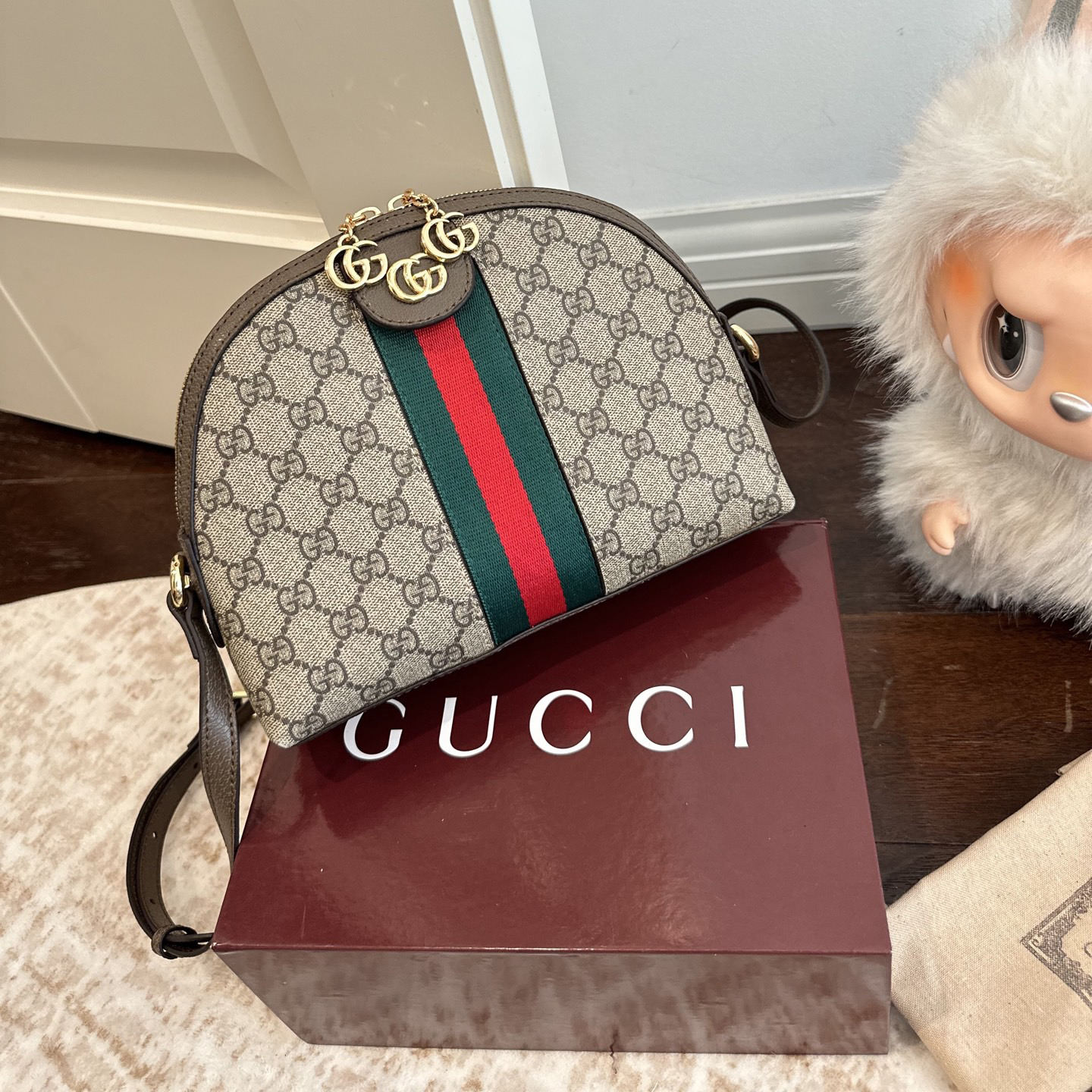 Gucci Designer Bag Shoulder Bag Crossbody Luxury Bag Ladies Purse New Tide Fashion Chain Wide Strap Shoulder Bag Hundred Texture Small Square Bag