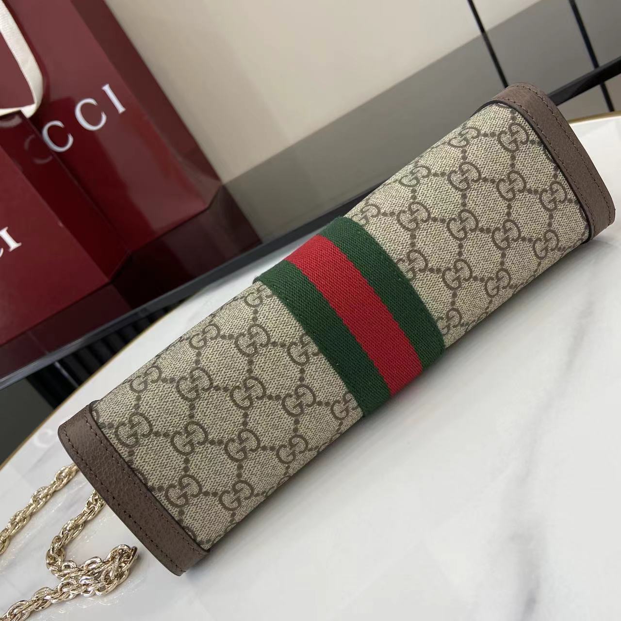 Gucci Designer Bag Shoulder Bag Crossbody Luxury Bag Ladies Purse New Tide Fashion Chain Wide Strap Shoulder Bag Hundred Texture Small Square Bag