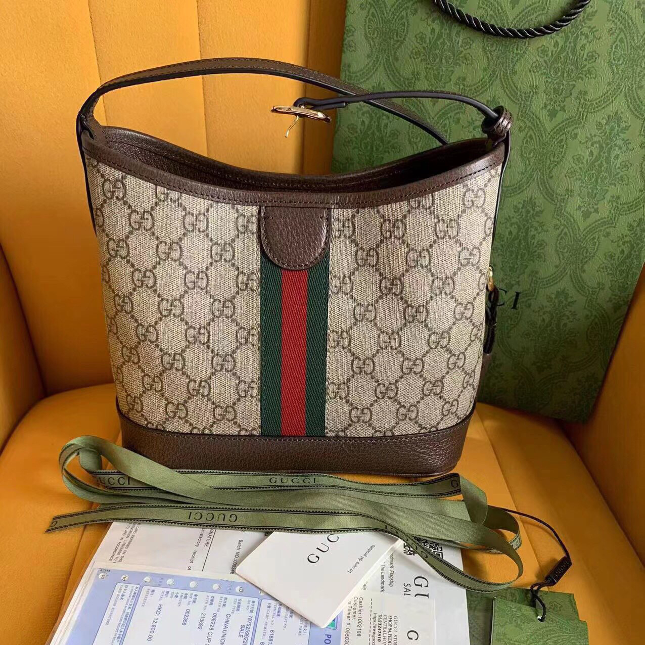 Gucci Designer Bag Shoulder Bag Crossbody Luxury Bag Ladies Purse New Tide Fashion Chain Wide Strap Shoulder Bag Hundred Texture Small Square Bag