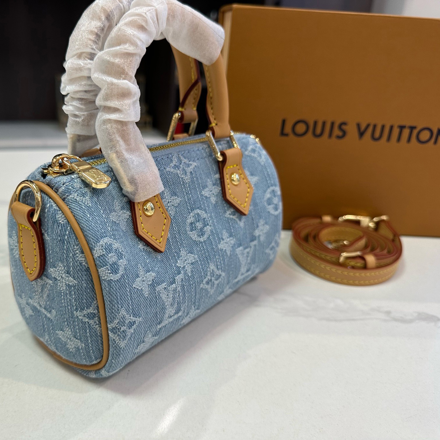 LV Designer Bag Luxury Leather Crossbody Shoulder Underarm Bag Ladies Women's Fashion Printed Chain Zipper Closure Purse
