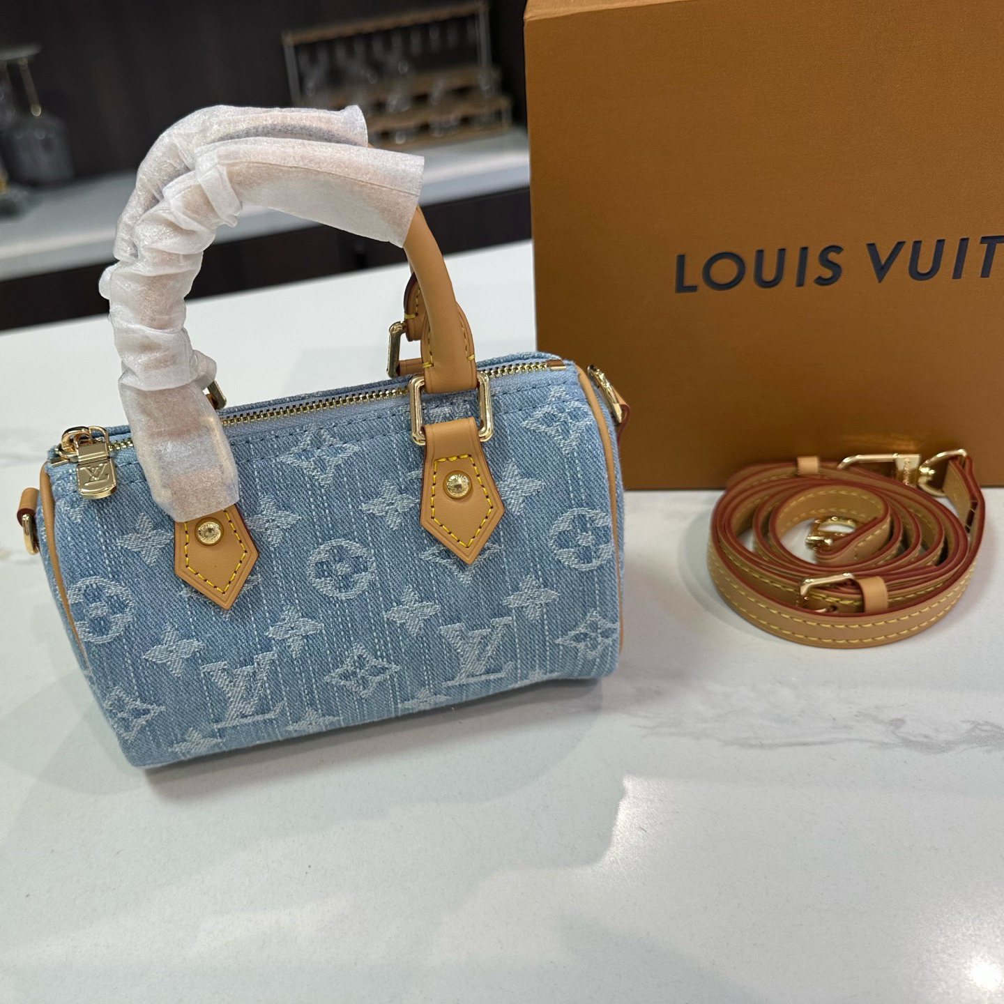 LV Designer Bag Luxury Leather Crossbody Shoulder Underarm Bag Ladies Women's Fashion Printed Chain Zipper Closure Purse