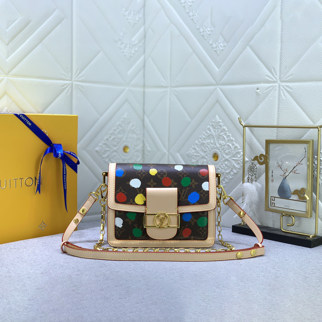 LV Designer Bagss Luxury Bag Colorful Wave Points Shoulder Bag Ladies Fashion Bag High Quality Leather Bag