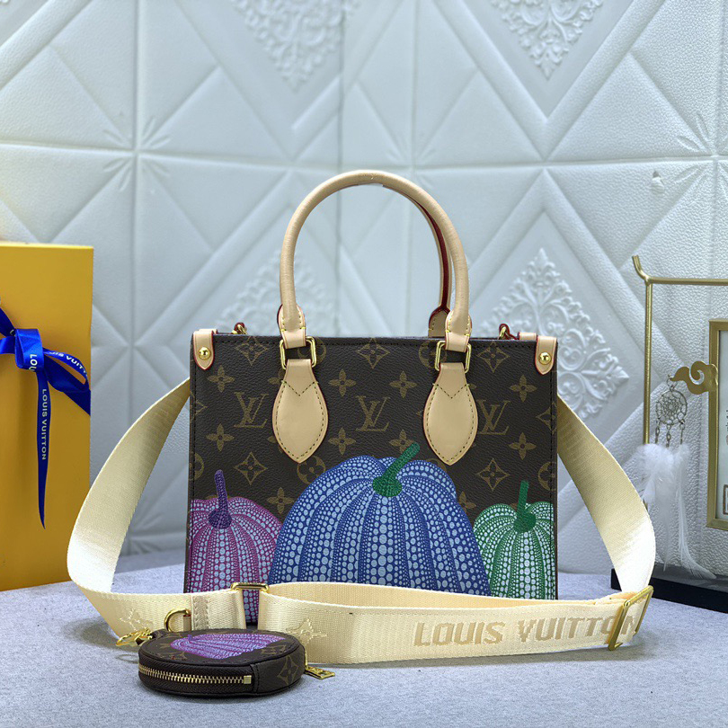 LV Designer Bagss Luxury Bag Classic Handbag Both The Chain And Adjustable Leather Shoulder Strap Can Be Disassembled The Canvas Surface Imitates The Iconic Colorful Polka Dots Of Yayoi Kusanagi Fashion Bag High Quality Leather Bag