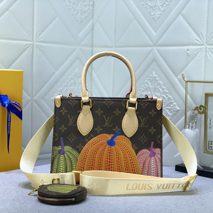 LV Designer Bagss Luxury Bag Classic Handbag Both The Chain And Adjustable Leather Shoulder Strap Can Be Disassembled The Canvas Surface Imitates The Iconic Colorful Polka Dots Of Yayoi Kusanagi Fashion Bag High Quality Leather Bag