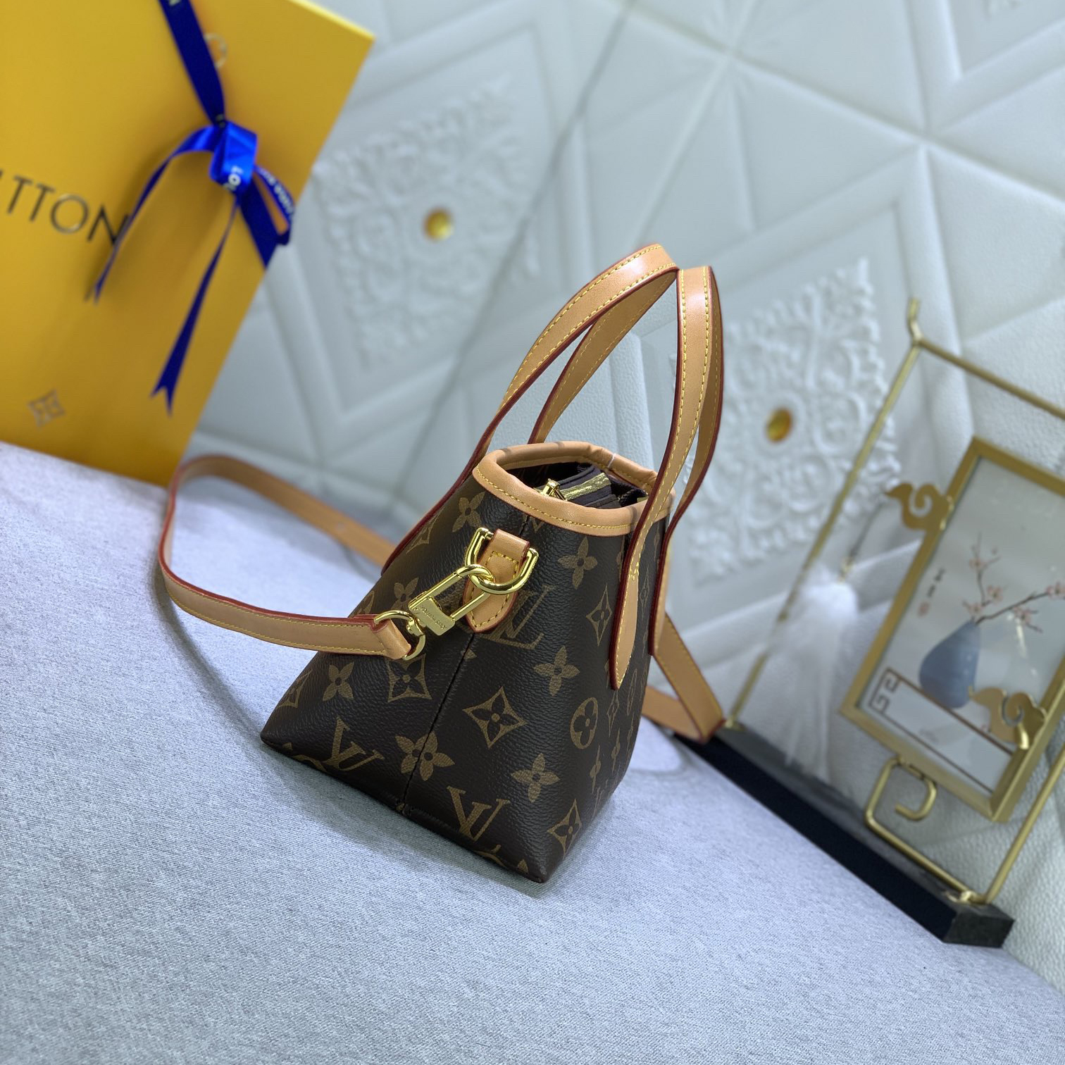 LV High Qualitys Women Lined With Linen Fabric Detachable Zipper Handbag Luxurys Handbags Ladies Designer Composite Bags Lady Clutch Bag Shoulder Tote Female Purse Wallet Hand Bag