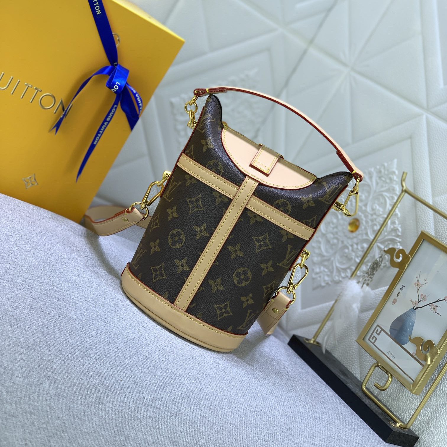LV Designer Mini Ice Cream Cylinder Women's Shoulder Bag Luxury Bag Detachable Shoulder High Quality Leather Crossbody Fashion Bag