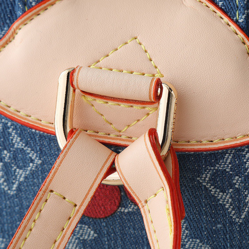 LV High Qualitys Women Bags Denim Backpack Leather Outlines Slender Shoulder Straps Bright Buckle Lights Up The Flip Cover And Outer Bag Female Purse Wallet Hand Bag