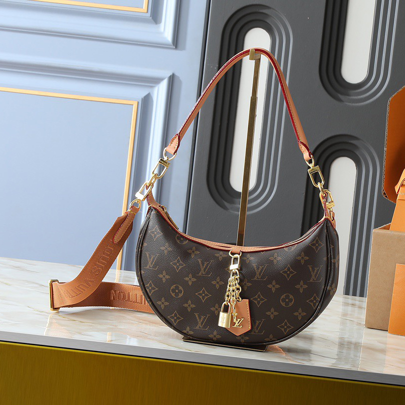 LV Designer Bag Shoulder Bag Luxury Bag Adjustable Shoulder Straps For Easy Shoulder Or Crossbody Crossbody Designer Bag Ladies Casual Handbag Chain Ladies Moon Package Half Circle Package Arc Package Pea Package Bag