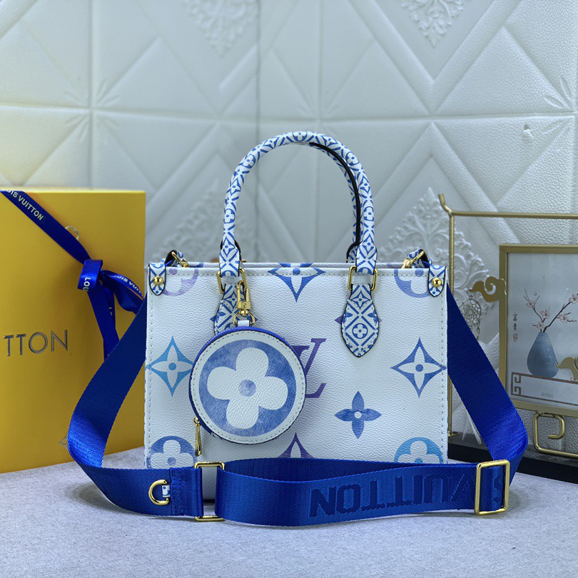 LV High Quality Women Shoulder Bags Luxury Canvas Rendering New Gradient Color Tone Ladies Clutch Bag Detachable Round Zero, Detachable Jacquard Shoulder Straps Shoulder Tote Female Purse Wallet Hand Bag