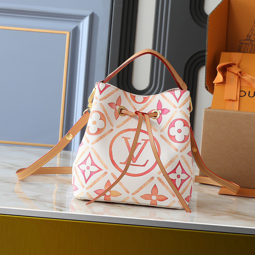 LV High Quality Women Shoulder Bags Luxuries Pink Monogram Pattern Embracing Central LV Circle Logo Ladies Clutch Bag Shoulder Tote Exquisite Bucket Bag silhouette Easy to carry or shoulder carry Female Purse Wallet Hand Bag