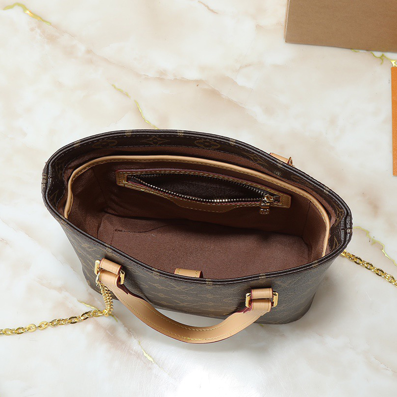 LV High Quality Women Shoulder Bags Luxury Monogram Fabric With Color Changing Yellow Leather Trim For Large Capacity Bag Body Monogram Reverse Shoulder Tote Female Purse Wallet Hand Bag