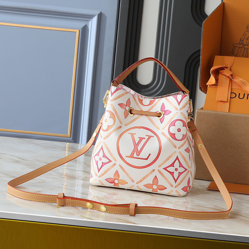 LV High Quality Women Shoulder Bags Luxuries Pink Monogram Pattern Embracing Central LV Circle Logo Ladies Clutch Bag Shoulder Tote Exquisite Bucket Bag silhouette Easy to carry or shoulder carry Female Purse Wallet Hand Bag
