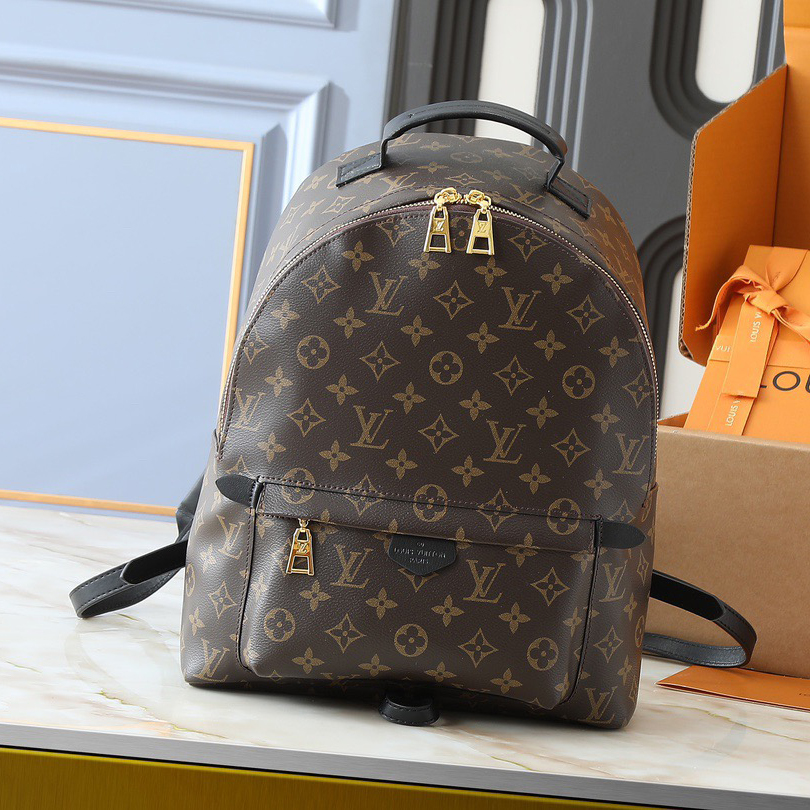 LV High Quality Women Backpack Luxury Monogram Reverse Canvas Material Loose Construction Create Abundant Space Backpack Female Purse Wallet Hand Bag
