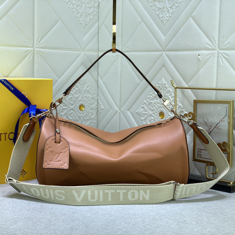 LV High Quality Women Shoulder Bags Luxury Soft Cylindrical Bag With Wide Handle And Wide Shoulder Strap Suitable For Handsome And Casual Boys And Girls Ladies Clutch Bag Shoulder Tote Female Purse Wallet Hand Bag