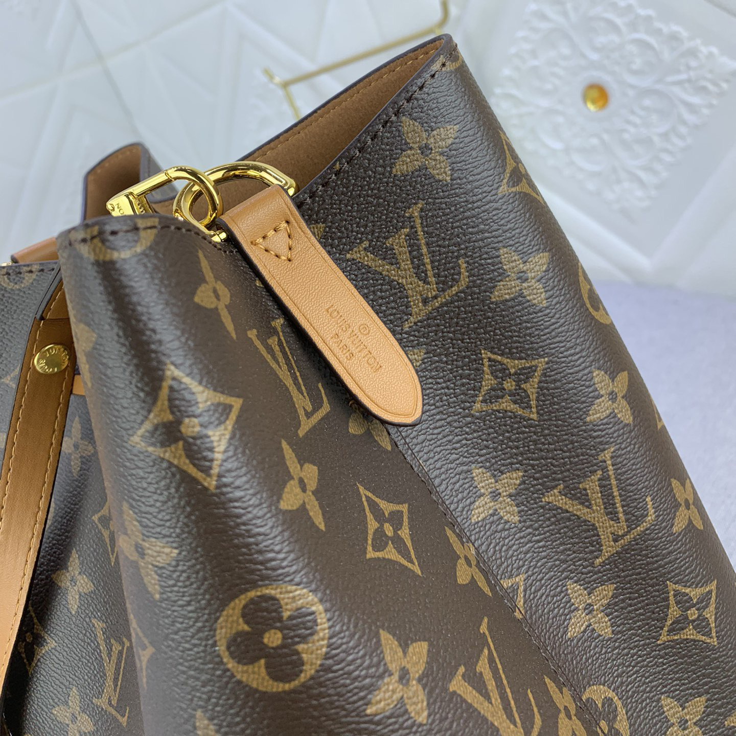 LV High Quality Women Shoulder Bags Luxury Bucket Bags Monogram Coated Canvas With Smooth Cowhide Trim Ultra-Fine Fiber Lining Central Zipper Patch Bag Detachable And Adjustable Shoulder Straps Female Hand Bag