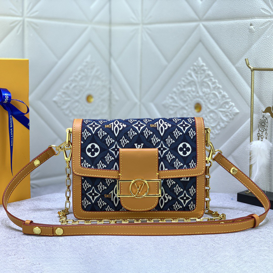 LV High Quality Women Shoulder Bags Luxuries Handbag Made Of Retro Logo Denim Fabric, Detachable Chain And Inner Compartment Adding Functional Details Female Hand Bag