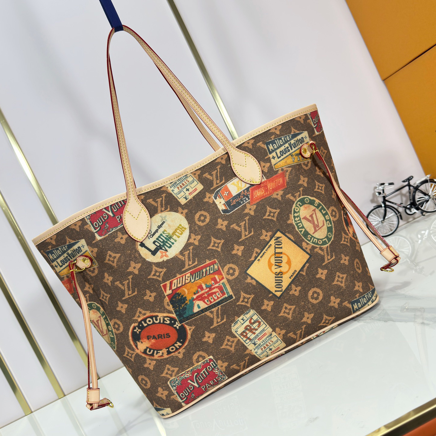 LV High Quality Women Shoulder Bags Luxuries Handbag Made Of Monogram Tiles Canvas Shaped Tote Bag Configuration Printed Zipper Bag Detachable For Separate Use Female Hand Bag