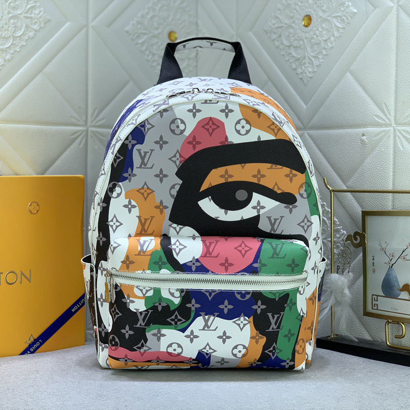 LV High Quality Unisex Backpack Luxury Backpack Monogram Canvas And Leather Are Used To Create An Illusion Effect Face Pattern Color Blocks And Monogram Printed Unisex Backpack Are First Applied To The Canvas
