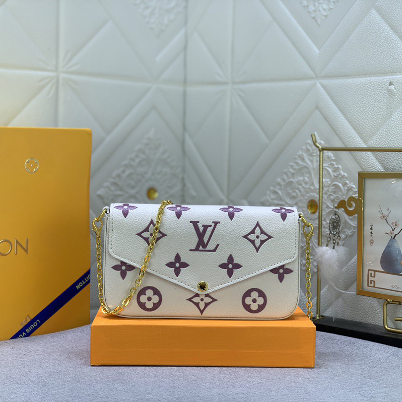 LV High Quality Women Shoulder Bags Luxury Chain Leather Depicts Monogram Print That Includes A Detachable Inner Bag Tie The Chain To Complete The Free Conversion Between The Handbag And Shoulder Bag Female Hand Bag