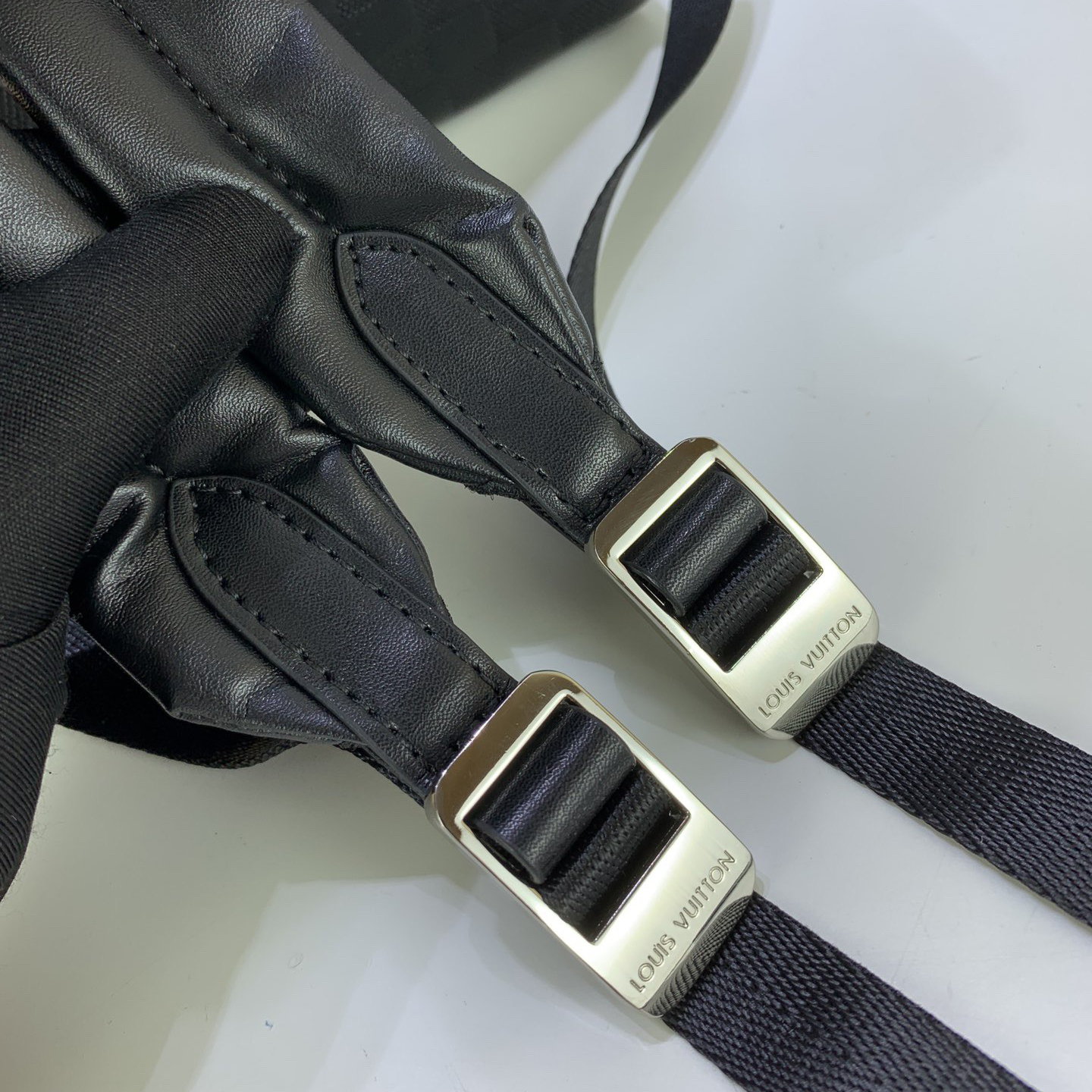 LV High Quality Women Backpack Luxuries Backpack Leather Edge Fabric Inner Lining Silver Metal Adjustable Leather Shoulder Straps Top Handle Zipper Opening Outer Zipper Compartment Double Patch Bag Female Hand Bag