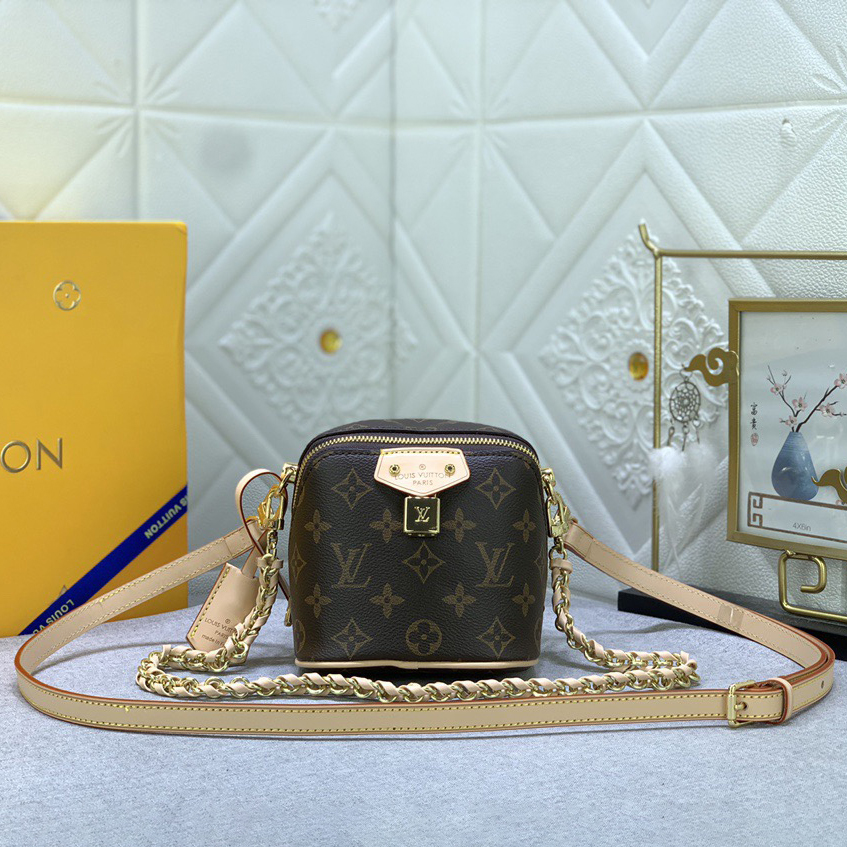 LV High Quality Women Shoulder Bag Luxury Handbag Features A Trendy Design With A Zippered Main Compartment And LV Leather Labels Embellishing The Front Pocket Cleverly Use Detachable Chain And Detachable And Adjustable Shoulder Strap Female Hand Bag