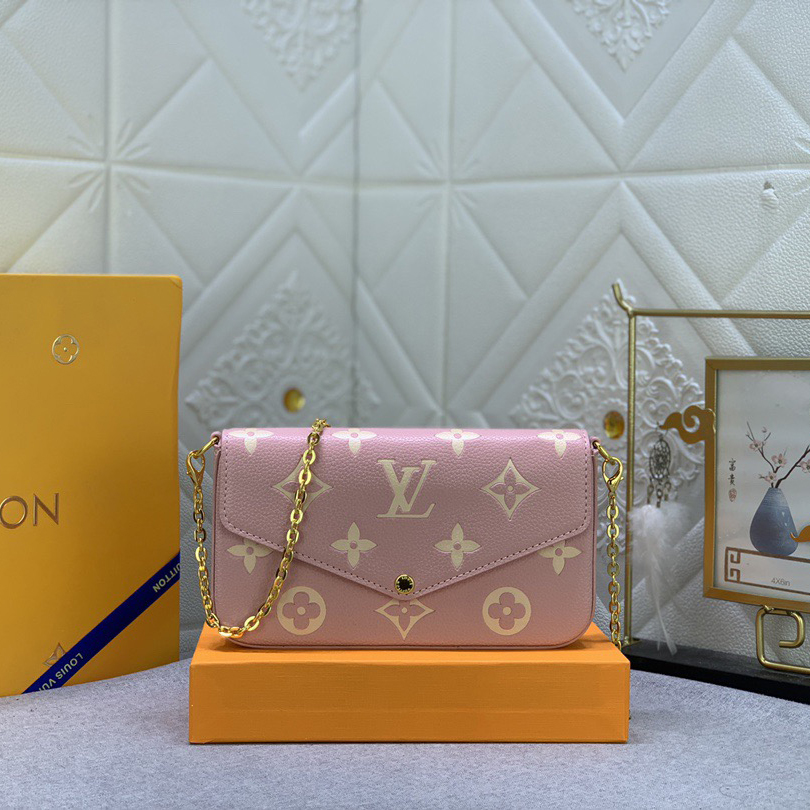 LV High Quality Women Shoulder Bags Luxury Chain Leather Depicts Monogram Print That Includes A Detachable Inner Bag Tie The Chain To Complete The Free Conversion Between The Handbag And Shoulder Bag Female Hand Bag