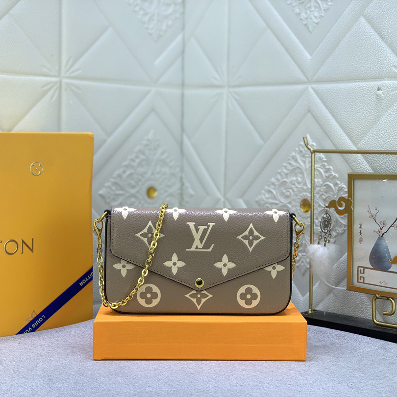 LV High Quality Women Shoulder Bags Luxury Chain Leather Depicts Monogram Print That Includes A Detachable Inner Bag Tie The Chain To Complete The Free Conversion Between The Handbag And Shoulder Bag Female Hand Bag