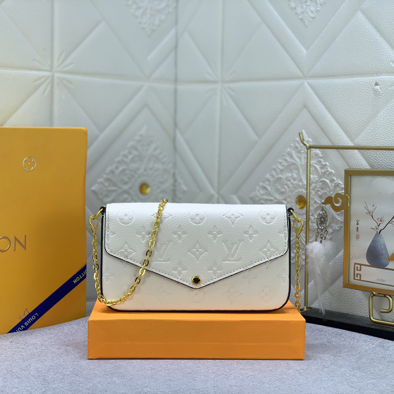 LV High Quality Women Shoulder Bags Luxury Chain Leather Depicts Monogram Print That Includes A Detachable Inner Bag Tie The Chain To Complete The Free Conversion Between The Handbag And Shoulder Bag Female Hand Bag