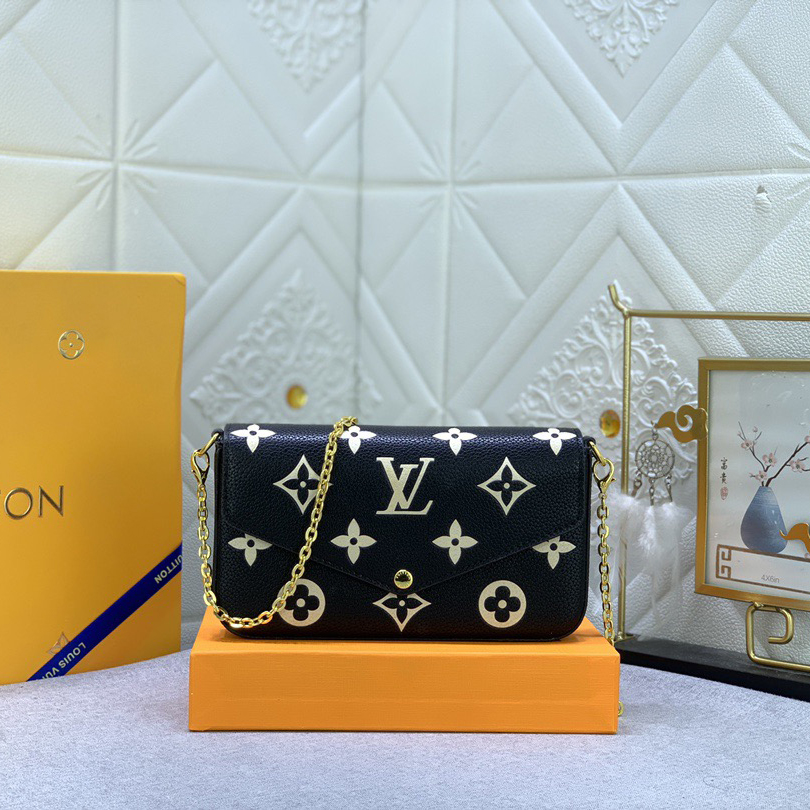 LV High Quality Women Shoulder Bags Luxury Chain Leather Depicts Monogram Print That Includes A Detachable Inner Bag Tie The Chain To Complete The Free Conversion Between The Handbag And Shoulder Bag Female Hand Bag