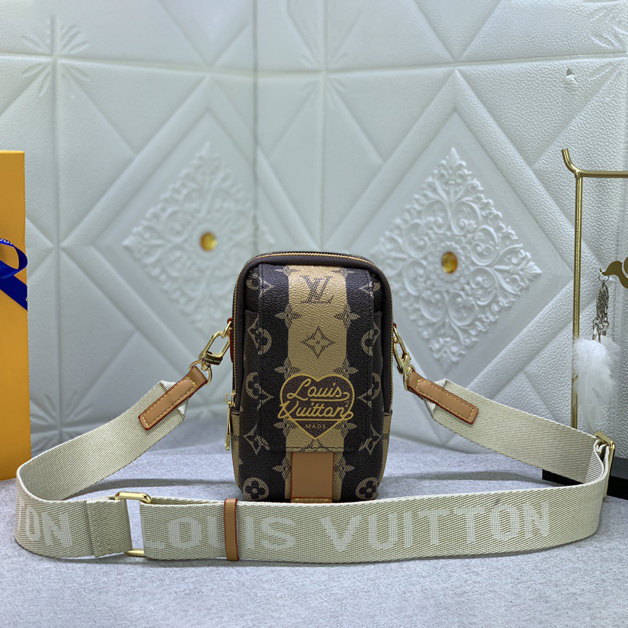 LV High Quality Women Shoulder Bags Luxuries Phone Bag Classic Monogram Denim Fabric With Ample Capacity To Store Cards, Keys Several Phones And Other Small Items Remove The Shoulder Strap To Transform Into A Female Hand Bag Wallet