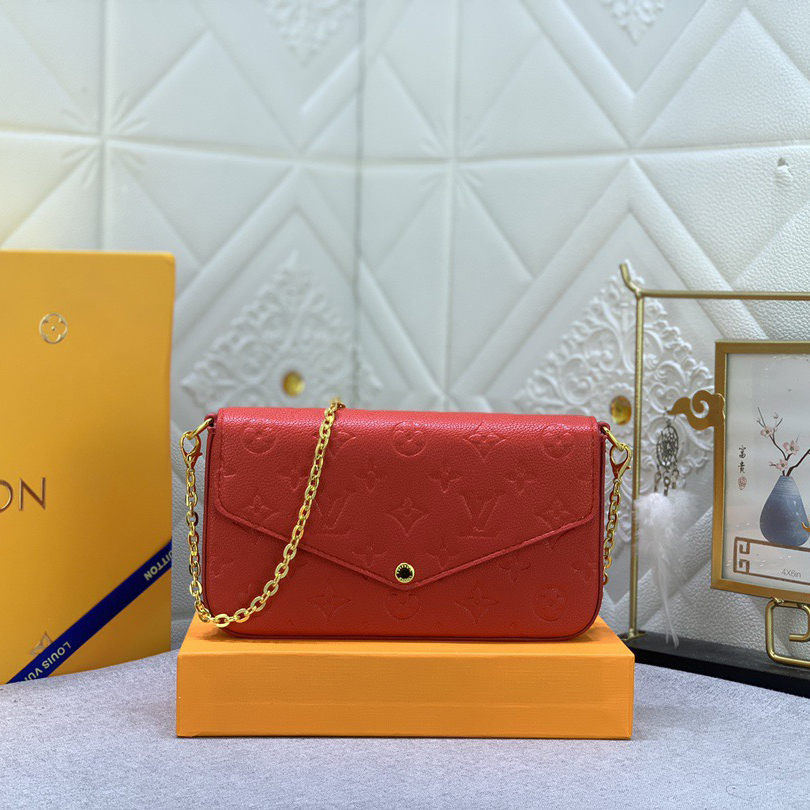 LV High Quality Women Shoulder Bags Luxury Chain Leather Depicts Monogram Print That Includes A Detachable Inner Bag Tie The Chain To Complete The Free Conversion Between The Handbag And Shoulder Bag Female Hand Bag