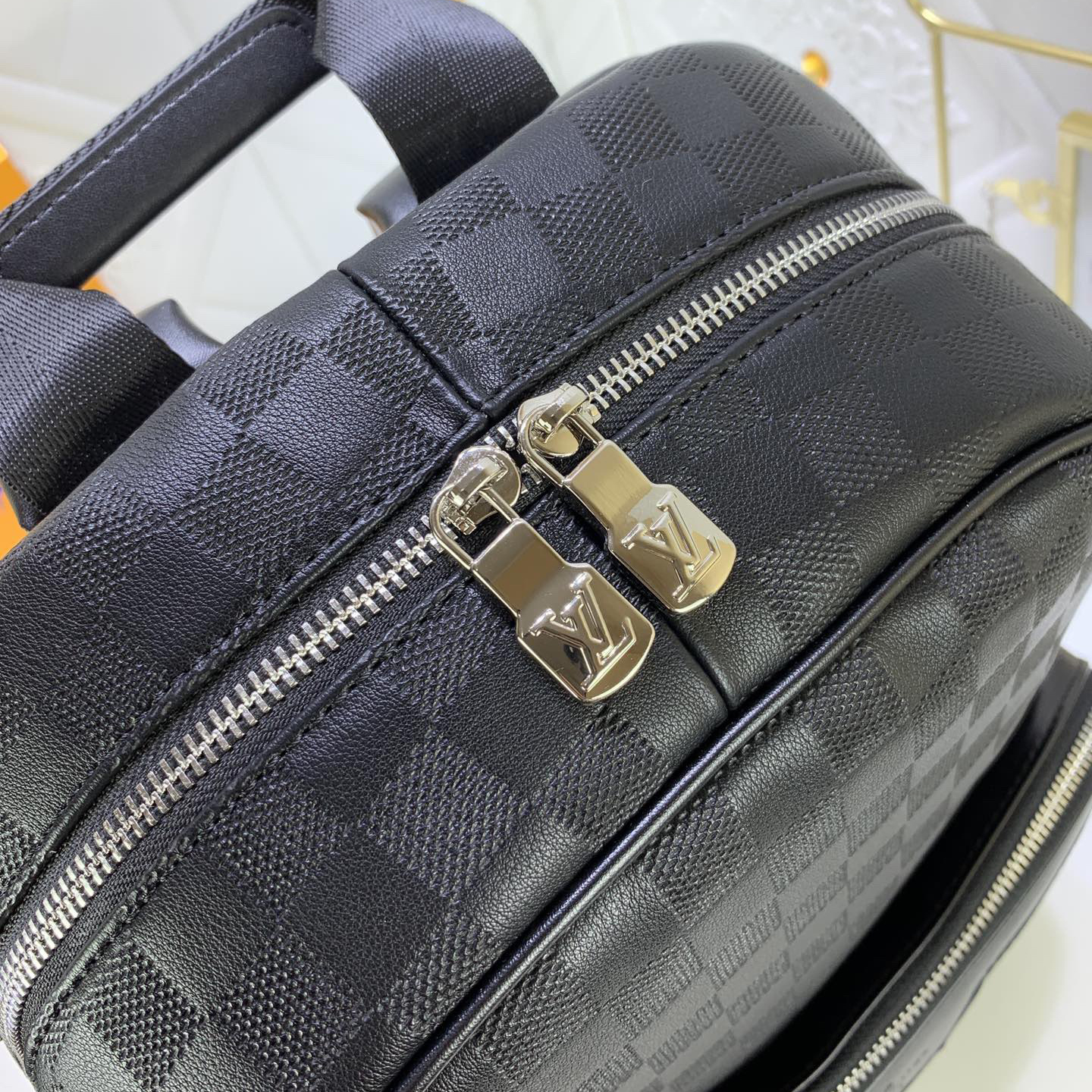 LV High Quality Women Backpack Luxuries Backpack Leather Edge Fabric Inner Lining Silver Metal Adjustable Leather Shoulder Straps Top Handle Zipper Opening Outer Zipper Compartment Double Patch Bag Female Hand Bag