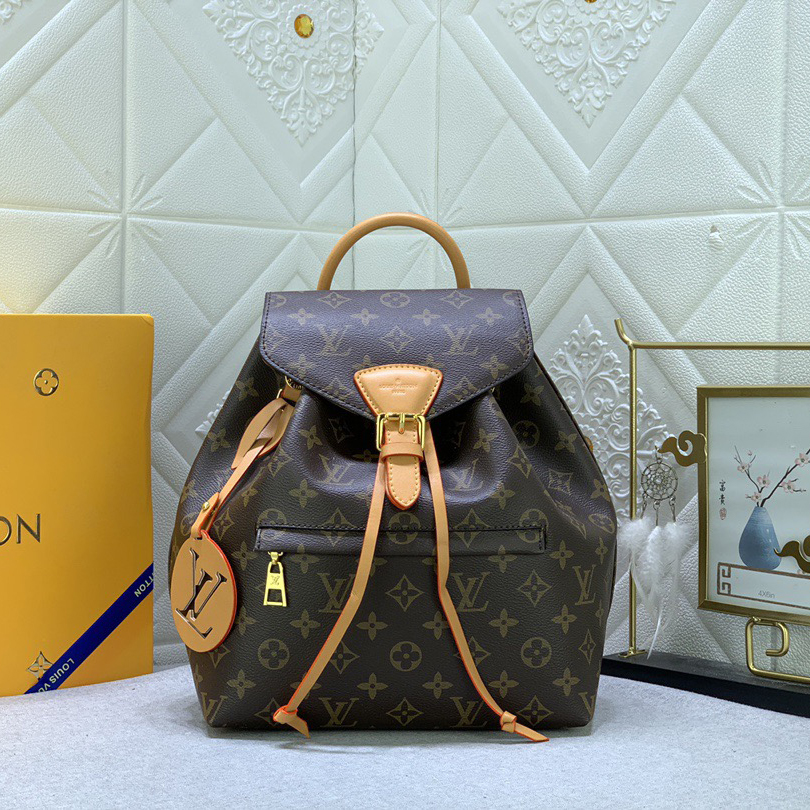 LV High Quality Women's Backpacks Luxury Backpacks Are Made Of Monogram Canvas And Cowhide, With A Top Handle And Detachable And Adjustable Leather Shoulder Straps For Multiple Carrying Options Female Backpacks