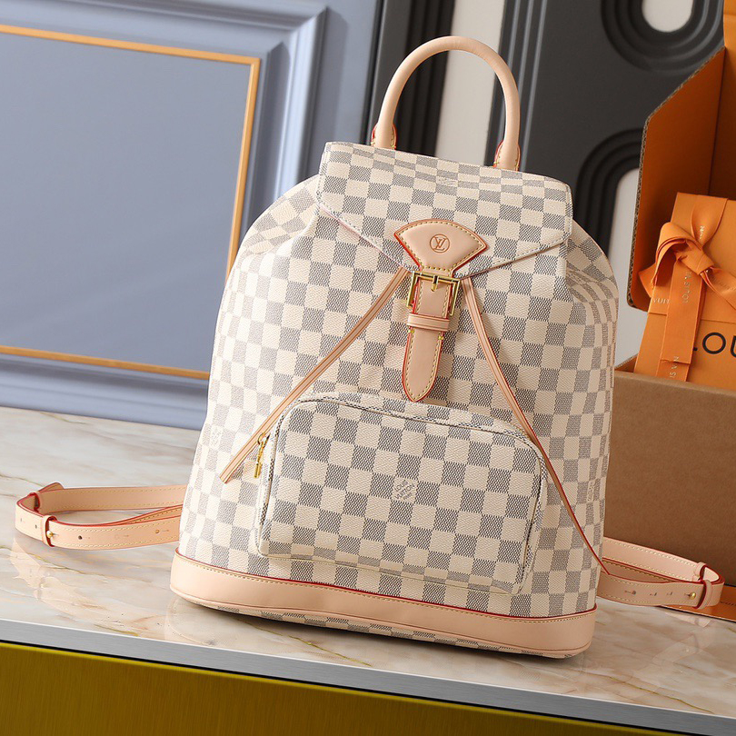 LV High Quality Women's Backpack Luxury Backpack Provides Ample Space For Easy Storage Of Daily Needs With A Zippered Front Pocket For Secure Small Items And Adjustable Canvas Shoulder Straps For A Comfortable Fit On The Female Backpack