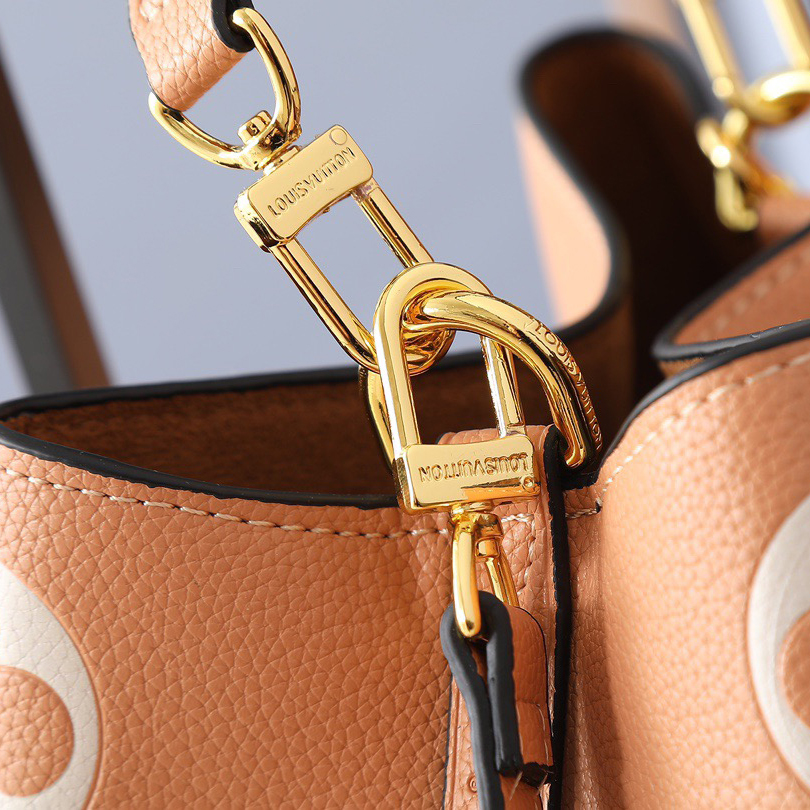 LV High Quality Women Shoulder Bags Luxury Bucket Bags Lv Letters And Monogram Flowers Are Printed And Then Pressed Onto Leather Adjustable Shoulder Straps Enable Shoulder Or Crossbody Female Hand Bags