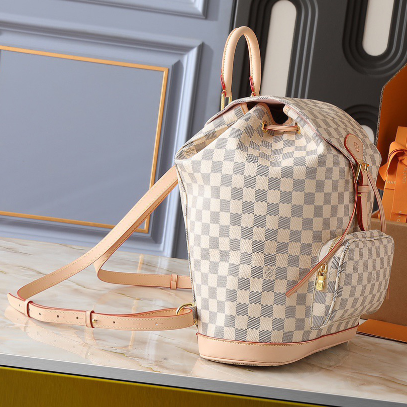 LV High Quality Women's Backpack Luxury Backpack Provides Ample Space For Easy Storage Of Daily Needs With A Zippered Front Pocket For Secure Small Items And Adjustable Canvas Shoulder Straps For A Comfortable Fit On The Female Backpack