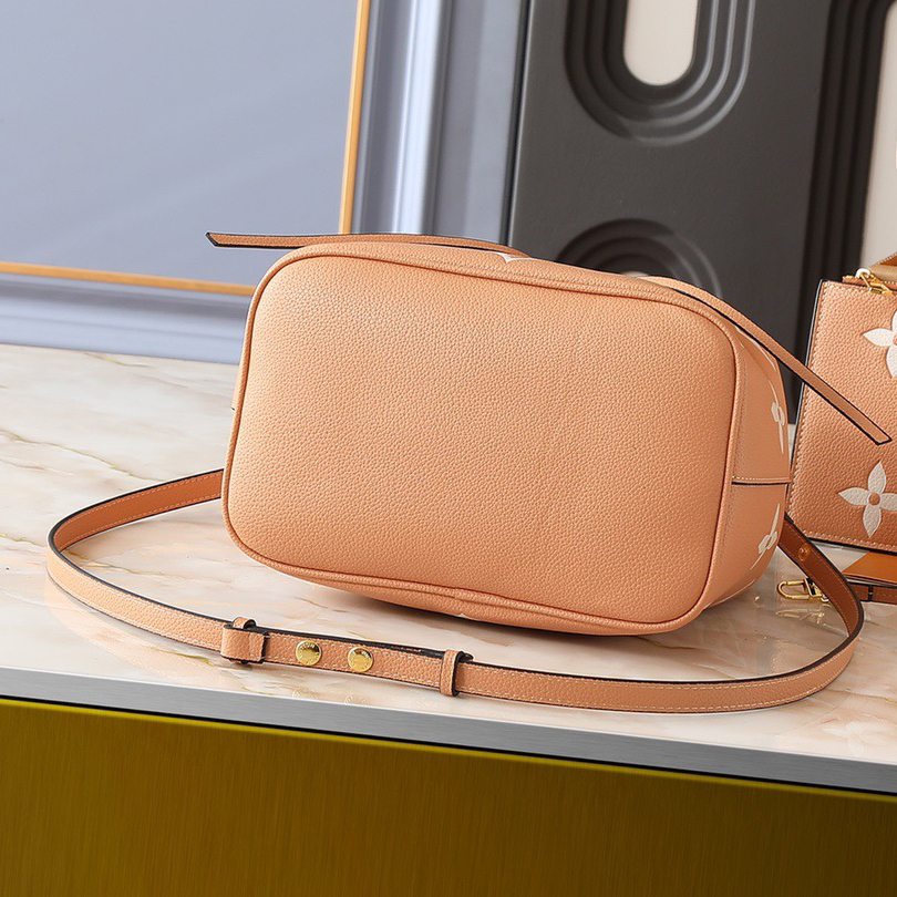 LV High Quality Women Shoulder Bags Luxury Bucket Bags Lv Letters And Monogram Flowers Are Printed And Then Pressed Onto Leather Adjustable Shoulder Straps Enable Shoulder Or Crossbody Female Hand Bags