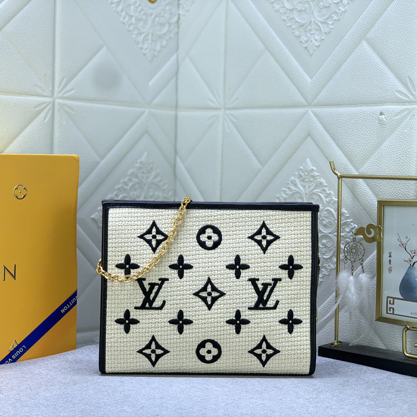 LV High Quality Women Shoulder Bags Luxury Handbags Are Made Of Natural Cotton Fabric And Decorated With Detachable Gold Chains They Can Be Carried Around Or Shoulder Strap Female Hand Bags