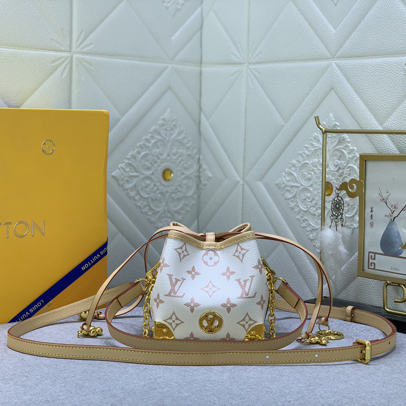 LV High Quality Women Shoulder Bags Luxury Mini Bucket Bags Monogram Reverse Canvas Material Suitable For Daily Styling And Evening Wear Luxury Bag Female Hand Bag