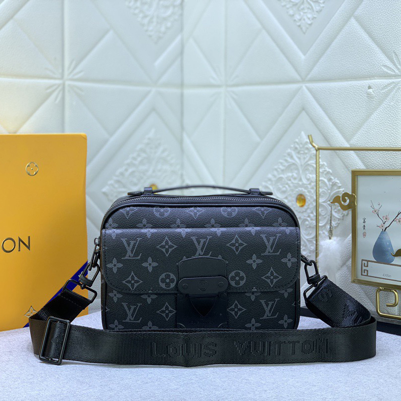 LV High Quality Women Shoulder Bags Luxury Postman Bag Monogram Assar Canvas, Featuring A Brand New Lock Buckle Spacious Zipper Compartment Hard Box Style Leather Handle And Identification Shoulder Strap Female Hand Bag