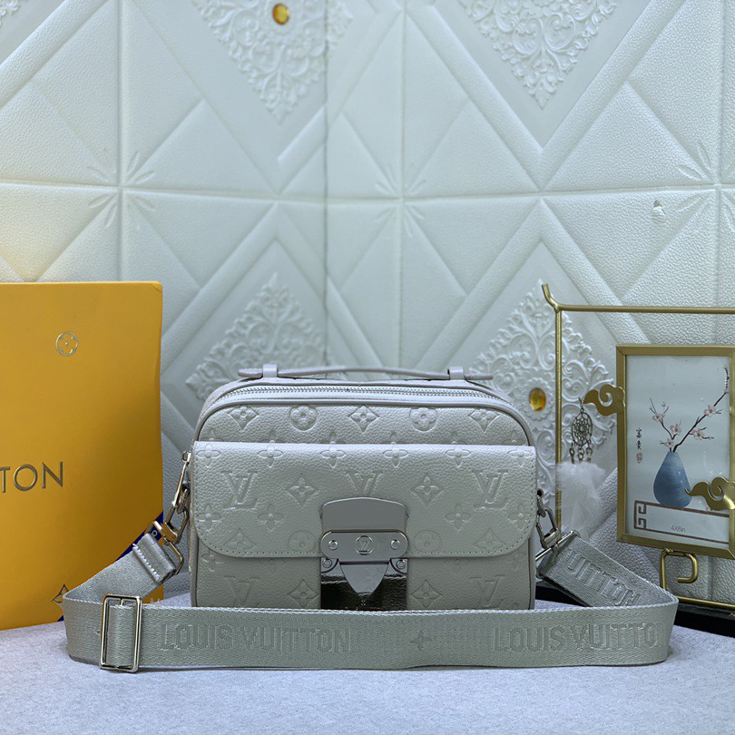 LV High Quality Women Shoulder Bags Luxury Postman Bag Monogram Assar Canvas, Featuring A Brand New Lock Buckle Spacious Zipper Compartment Hard Box Style Leather Handle And Identification Shoulder Strap Female Hand Bag