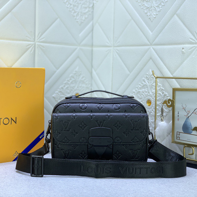 LV High Quality Women Shoulder Bags Luxury Postman Bag Monogram Assar Canvas, Featuring A Brand New Lock Buckle Spacious Zipper Compartment Hard Box Style Leather Handle And Identification Shoulder Strap Female Hand Bag