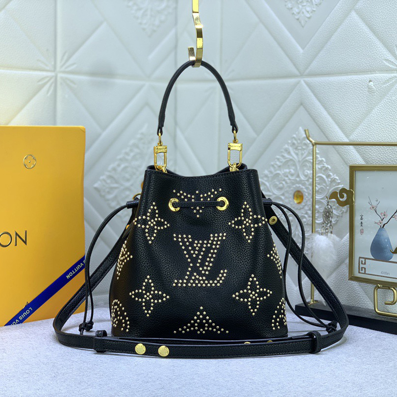 LV High Quality Women Shoulder Bags Luxury Bucket Bag Features Monogram Patterns With Decorative Studs To Securely Store Personal Items Such As Phones Keys And Wallets The Top Handle And Shoulder Strap Are Both Detachable Female Hand Bag
