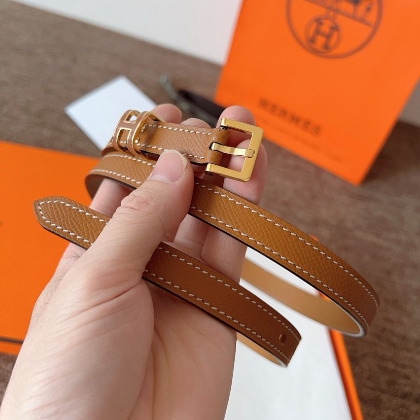 Hermes Belts for Women Designer Belt Cintura Womens Formal Smooth Buckle Woman Narrow Genuine Leather Golden Bronze Cowhide Design Thin Optional High Quality